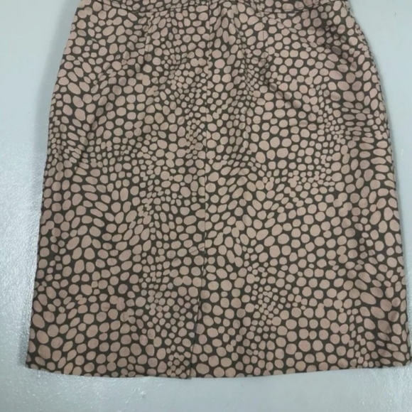 Ann Taylor Dresses & Skirts - Ann Taylor Loft 4 Petite Silk Blend Brown Pink Polka Dot Pencil Career Skirt